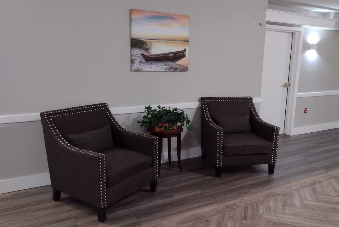 Pine Lodge Assisted Living - interior - two brown armchairs